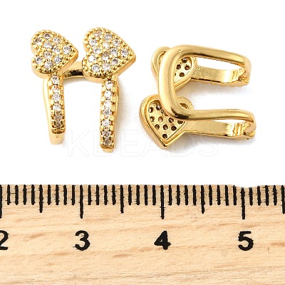 Brass Micro Pave Clear Cubic Zirconia Cuff Earrings EJEW-K309-02G-1