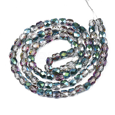 Electroplate Transparent Glass Beads Strands EGLA-N002-13-B01-1