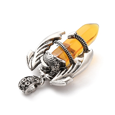 Bullet Shape Glass Pendants G-B042-05P-1