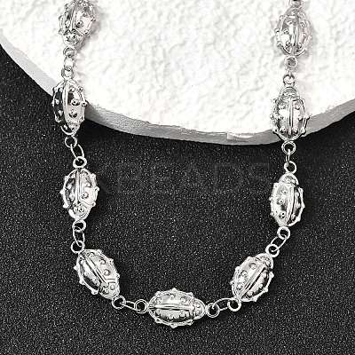 304 Stainless Steel Ladybug Link Chain Necklaces for Women Men NJEW-K249-21B-P-1