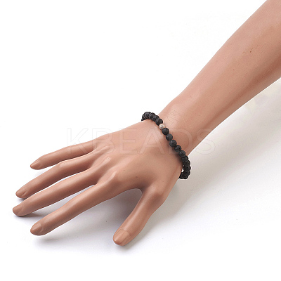 Natural Lava Rock Beads Stretch Bracelets BJEW-JB03839-04-1