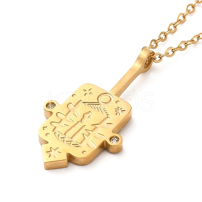 304 Stainless Steel Pandant Necklace for Men Women NJEW-O126-02G-01-1