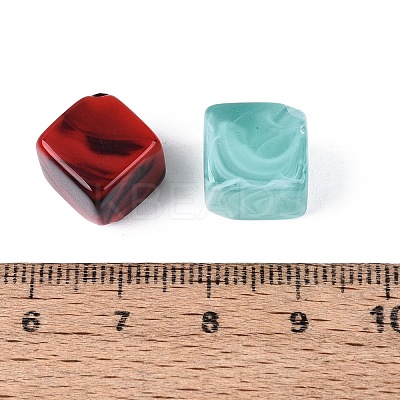 Tow Tone Opaque Acrylic Beads OACR-N161-03-1