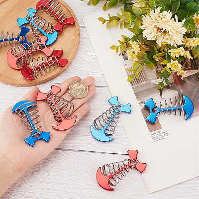 10Pcs 2 Colors Windproof Aluminium Alloy Fishbone Tent Stakes with Spring Buckle FIND-GF0003-99-1