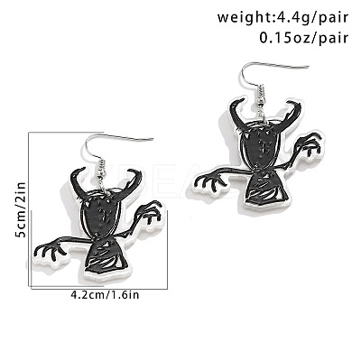 Halloween Cartoon Acrylic Ghost Dangle Earrings for Women QK1762-7-1