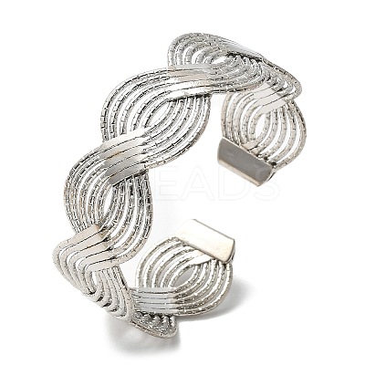 Electrophoresis Iron Cuff Bangles for Women BJEW-M057-02P-1