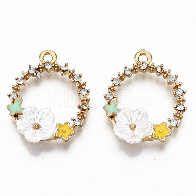 Alloy Enamel Pendants ENAM-S126-003B-RS-1