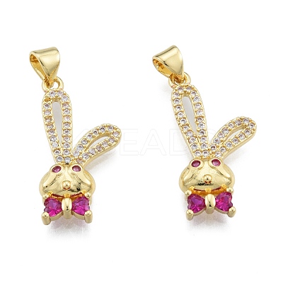 Brass Micro Pave Cubic Zirconia Pendants KK-G431-06G-1