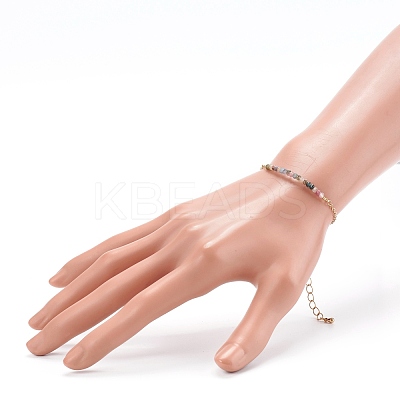 December Birthstone Natural Multicolor Tourmaline Beaded Bracelets BJEW-JB06092-12-1