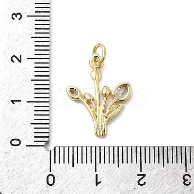 Brass Micro Pave Cubic Zirconia Pendants KK-A278-01B-02G-1