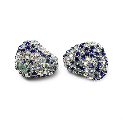Sparkling Acrylic Heart Beads with Rhinestone Embellishment OACR-NH0001-02A-04-1