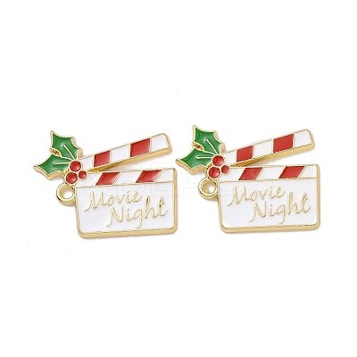 Christmas Theme Rack Plating Alloy Enamel Pendants X-PALLOY-O109-36LG-1