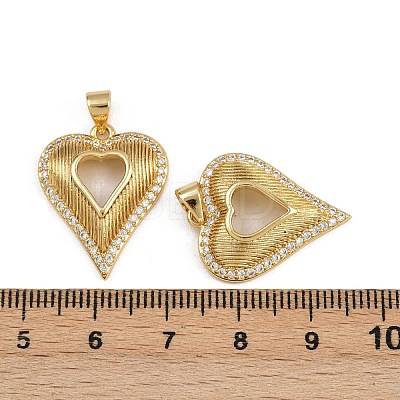 Brass Micro Pave Clear Cubic Zirconia Pendants ZIRC-I367-13G-05-1