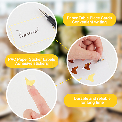 8 Sheets 4 Styles PVC Waterproof Self-Adhesive Sticker STIC-OC0001-13A-1