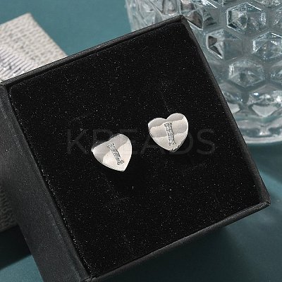 Rack Plating Brass Micro Pave Clear Cubic Zirconia Stud Earrings EJEW-K299-01P-I-1