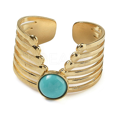 Synthetic Turquoise Finger Rings RJEW-U027-02G-04-1
