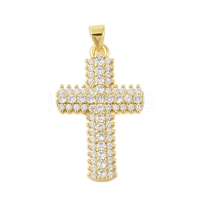 Rack Plating Brass Micro Pave Cubic Zirconia Pendants KK-S380-39D-G-1