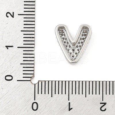 Brass Micro Pave Cubic Zirconia Slide Charms ZIRC-I068-08P-A-1