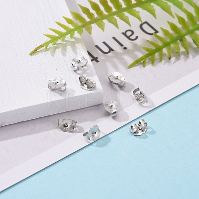 Anti-Tarnish Rhodium Plated Sterling Silver Ear Nuts X-STER-E041-11B-1