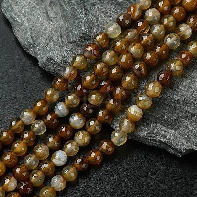 Natural Agate Round Beads Strand G-L084-6mm-04-1