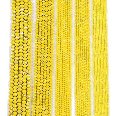 Electroplate Opaque Solid Color Glass Beads Strands X-EGLA-A044-P6mm-L04-1