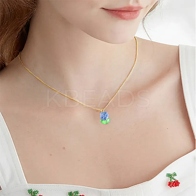 10Pcs Glass Pendants PALLOY-YW00063-01-1
