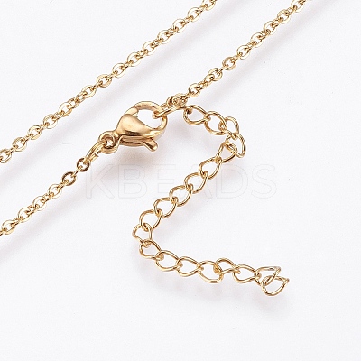 304 Stainless Steel Pendant Necklaces NJEW-P224-11G-1
