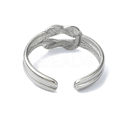 304 Stainless Steel Cuff Rings for Women RJEW-M019-61P-1