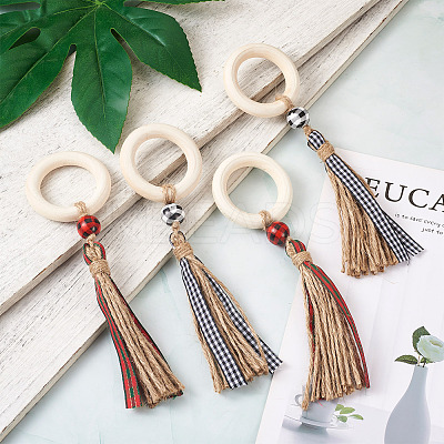 8Pcs 2 Color Wooden Napkin Rings AJEW-CF0001-08-1