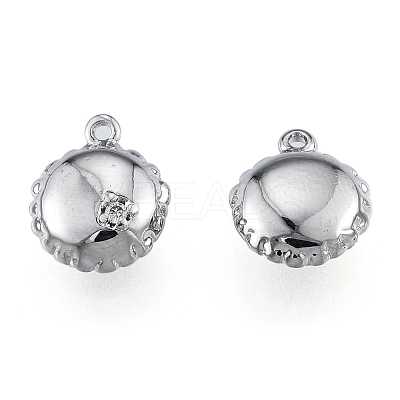 Brass Pave Clear Cubic Zirconia Charms KK-L207-017P-1