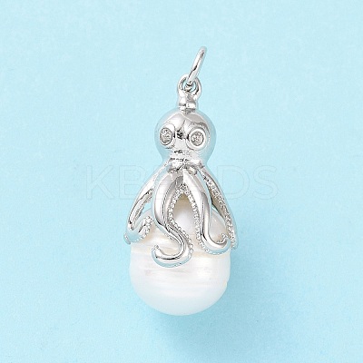 Shell Pearl Pendants KK-C004-10P-1