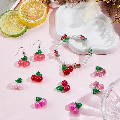 48Pcs 6 Colors Transparent Resin Pendants RESI-SC0036-63A-1