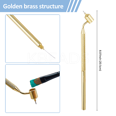 2Pcs 2 Styles Metal Slanting Fine Line Paint Pen AJEW-FH0004-97-1
