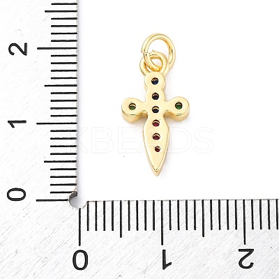 Brass Micro Pave Cubic Zirconia Pendants KK-S510-17G-1