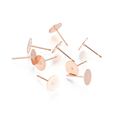 304 Stainless Steel Stud Earring Findings STAS-E484-67H-RG-1