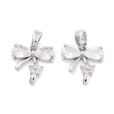 Brass Micro Pave Cubic Zirconia Pendants KK-P271-06P-C-1