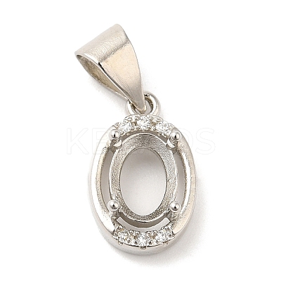 Brass Crystal Rhinestone Pendant Cabochon Settings KK-D033-06P-1