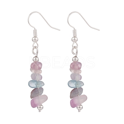 Natural Fluorite Chips Beaded Jewelry Set SJEW-JS01232-02-1
