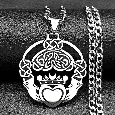 201 Stainless Steel Pendant Necklaces LS-NJEW-C066-12P-1