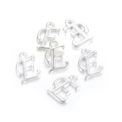 Silver Color Plated Alloy Letter Pendants LS-PALLOY-J718-01S-E-1