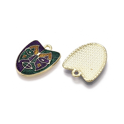 Carnival/Mardi Gras Theme Alloy Enamel & Glitter Powder Pendants ENAM-T020-53E-RS-1