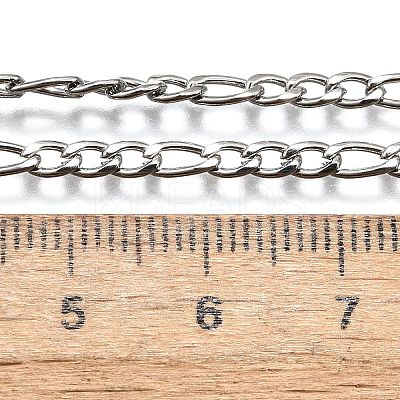 Tarnish Resistant 304 Stainless Steel Figaro Chain Necklace Making STAS-K168-03P-1