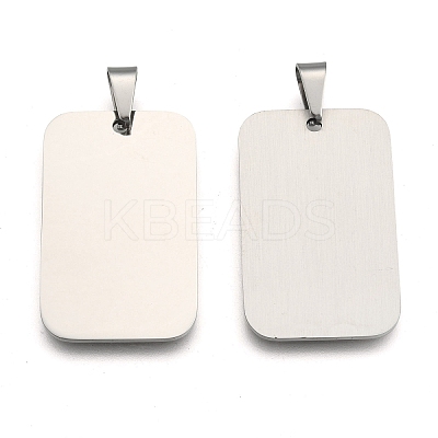 Tarnish Resistant Rectangle Tag Pendants LS-STAS-H061-04-1