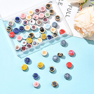 56Pcs 11 Colors Handmade Porcelain Beads PORC-FS0001-32-1