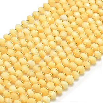 Natural Yellow Jade Beads Strands LS-G-P573-A50-01-1
