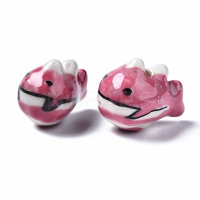 Handmade Porcelain Ceramic Beads Strands PORC-S502-019A-1
