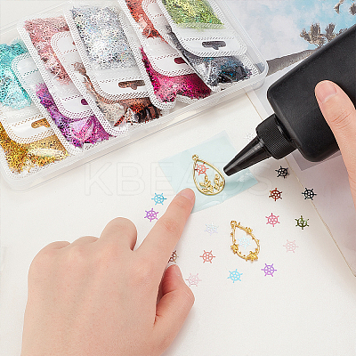 10 Bags 10 Colors PVC Nail Art Glitter Sequins MRMJ-OC0003-50-1