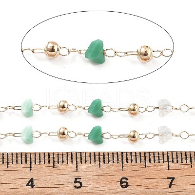 Handmade Brass & Glass Bead Chains CHC-L051-03KCG-03-1