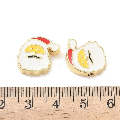 Christmas Brass Enamel Beads KK-I474-G05-1