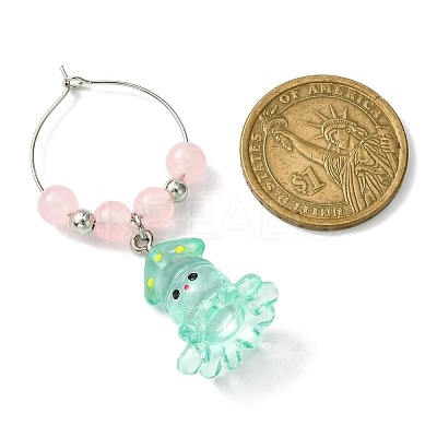 Ocean Theme Resin Wine Glass Charms AJEW-JO00243-1